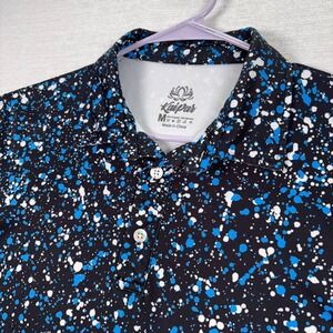 Kaipar Hawaiian Golf Polo Shirt Mens Size M Black Short Sleeve Jackson Pollock